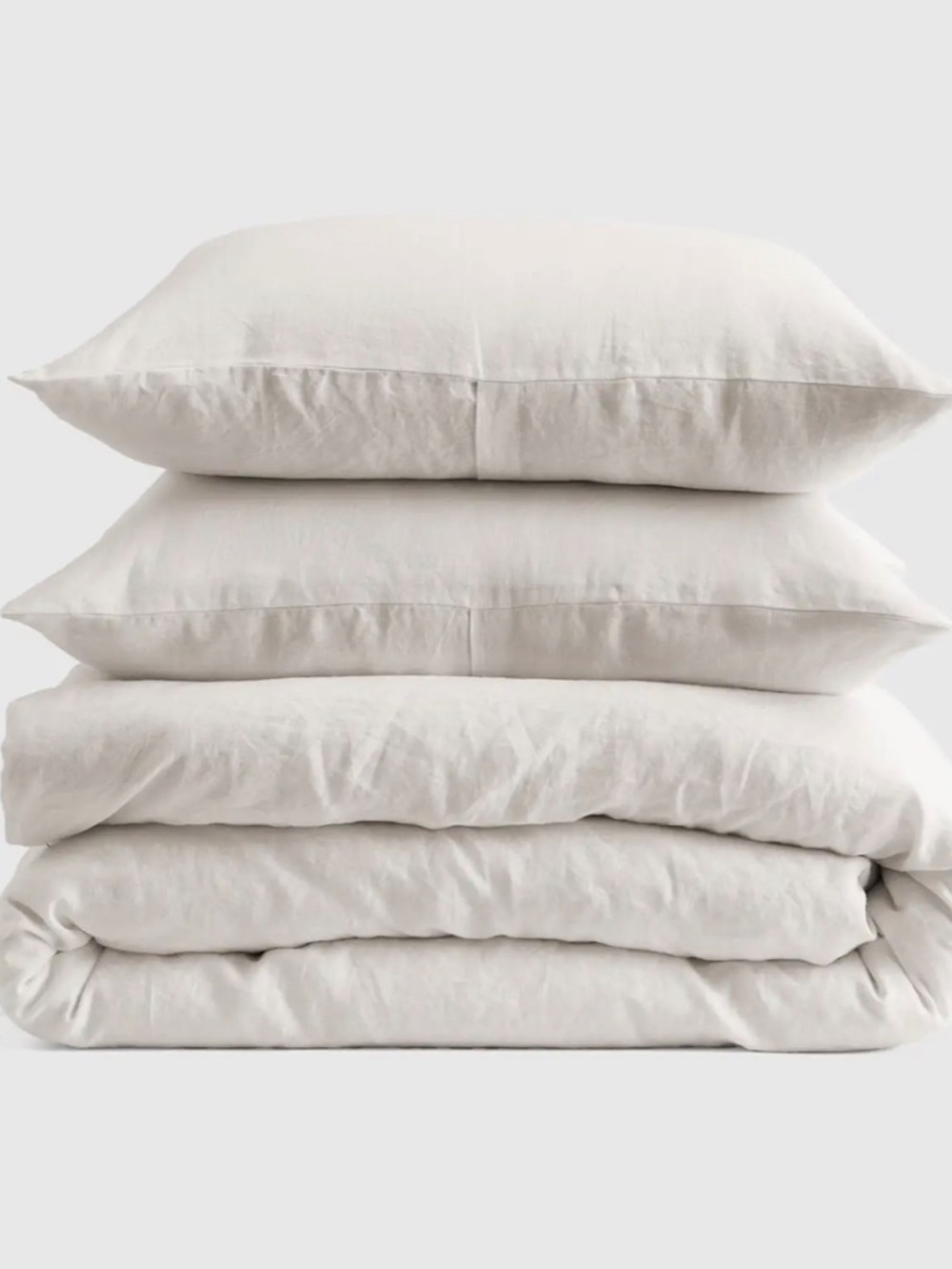 Quince European Linen Duvet Cover Set Full/Queen Sand Color